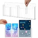 Sherr 1 Pcs Acrylic Brochure Holder Wall Mount with Removable Adjustable Dividers, 4/2 Pockets Large Capacity Literature Display Stand for 4''x 9'', 8.5''x11'' Pamphlets, 17.9'' x 7'