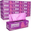 Sherr 10 Boxed Rolls 2000 Counts Dog Poop Bags Bulk Leak Proof Dog Doggy Poop Pet Waste Bags for Puppy Pets Outdoor Walking and Travel (Purple)