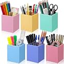 Sherr 12 Pack Pencil Cups Crayon Holders Rainbow Acrylic Organizer, Macaron