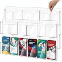 Sherr 2 Pcs Acrylic Brochure Holder Wall Mount with Removable Dividers, Wide High Capacity Literature Display Stand for 4''x 9'', 8.5''x11'' Pamphlets, 26.7'' x 18'' for High-tr