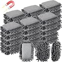 Sherr 30 Pcs Microfiber Shag Dry Erasers Bulk, Gray
