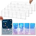 Sherr 4 Pcs Acrylic Brochure Holder Wall Mount with Removable Adjustable Dividers, 6/ 3 Pockets Large Capacity Literature Display Stand for 4''x 9'', 8.5''x11'' Pamphlets, 26.7''x7'
