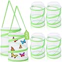Sherr 6 Pack Butterfly Habitat Cage, 9"x11" Pop-up Mesh Butterfly Net Terrarium, Reusable Caterpillar Raising Kit, Portable Bug Catcher Enclosure for Transporting and Raising Critter (Green)