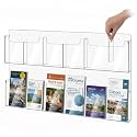 Sherr Acrylic Brochure Holder Wall Mount with Removable Dividers, Wide High Capacity Literature Display Stand for 4''x 9'', 8.5''x11'' Pamphlets, 26.7'' x 18'' for High-Traffic 