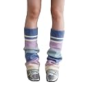SherryDC Womens Girls Cosplay Rainbow Striped Knee High Socks Leg Arm Warmer Fingerless Gloves Set