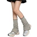 SherryDC Womens Y2k Knit Leg Warmers Harajuku Japanese Long Boot Socks Kawaii Lolita Winter Leg Cover