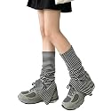 SherryDC Womens Y2k Knit Leg Warmers Harajuku Japanese Long Boot Socks Kawaii Lolita Winter Leg Cover