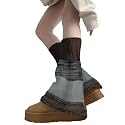 SherryDC Womens Y2k Knit Leg Warmers Harajuku Japanese Long Boot Socks Kawaii Lolita Winter Leg Cover