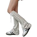 SherryDC Womens Y2k Knit Leg Warmers Harajuku Japanese Long Boot Socks Kawaii Lolita Winter Leg Cover