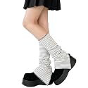 SherryDC Womens Y2k Knit Leg Warmers Harajuku Japanese Long Boot Socks Kawaii Lolita Winter Leg Cover