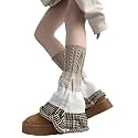 SherryDC Womens Y2k Knit Leg Warmers Harajuku Japanese Long Boot Socks Kawaii Lolita Winter Leg Cover