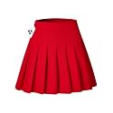 Shestellar Women's High-Waisted Pleated A-Line Mini Tennis Skater Skirt