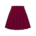 Shestellar Women's High-Waisted Pleated A-Line Mini Tennis Skater Skirt