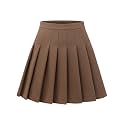 Shestellar Women's High-Waisted Pleated A-Line Mini Tennis Skater Skirt