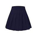Shestellar Women's High-Waisted Pleated A-Line Mini Tennis Skater Skirt