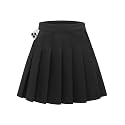Shestellar Women's High-Waisted Pleated A-Line Mini Tennis Skater Skirt