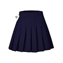 Shestellar Women's High-Waisted Pleated A-Line Mini Tennis Skater Skirt