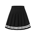 Shestellar Women's High-Waisted Pleated A-Line Mini Tennis Skater Skirt