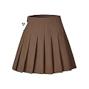 Shestellar Women's High-Waisted Pleated A-Line Mini Tennis Skater Skirt