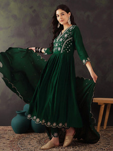 SheWill Embroidered Kurta Trouser Pant Dupatta