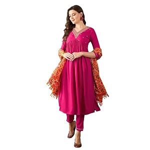 SheWill Womens Mustard American Crepe Zari Sequence