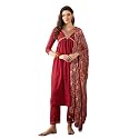 SheWill Women39s Mustard American Crepe Zari Sequence