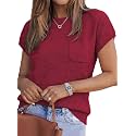 SHEWIN Womens Fall Tops for Women Casual Crewneck Short Sleeve Shirts Cap Sleeve Knit Sweater Vest Summer Tops