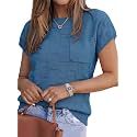 SHEWIN Womens Fall Tops for Women Casual Crewneck Short Sleeve Shirts Cap Sleeve Knit Sweater Vest Summer Tops