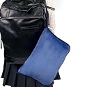ShezPretty Premium 2in1 Soft Travel Blanket Pillow with Airline Hand Luggage Sleeve and Backpack Clip Airplane (Navy Blue)
