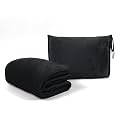 ShezPretty Premium 2in1 Soft Travel Blanket Pillow with Airline Hand Luggage Sleeve and Backpack Clip Airplane (Black)