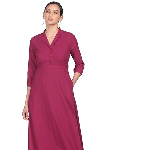 SHFFL Womens Polyester Empire Waist Maxi Dress