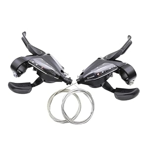 shi-mano gear shifters set of 7  3 of left and right in aluminium levers with cables