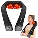 KNQZE Shiatsu Neck and Back Massager, Neck Massager with Heat 4D Deep Tissue Kneading Massage for Back Leg, Full Body Muscle Pain Relief, Ergonomic Design, Ideal Gift for Women Men, Not Cordless
