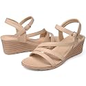 SHIBEVER Wedge Sandals for Women Dressy: Comfortable Low Heel Sandal