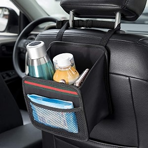 shibui trunk backseat organizer large anti-slip multi-compartment storage utility tool space saver trash bag for car organizer back seathanging mini trash bag black fabric inside