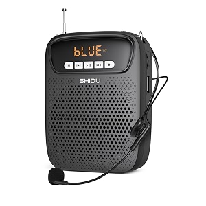 shidu bluetooth voice amplifier for teachers voice amplifier with wired microphone personal megaphone pa system support tfu diskfm radio for teachers classroom tour guide yoga fitness black