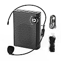SHIDU Voice Amplifier, Portable PA System with Headset Microphone, 10W Power Amplifier, Bluetooth 5.0 Speaker Support TF AUX FM for Teacher, Tour Guide, Training (Black)
