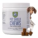 Shield Chews - Natural Flea & Tick Prevention for Dogs & Cats - Chemical-Free Chewable Supplement, Brewer’s Yeast & Garlic Formula - 240 Soft Chews