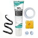 SHIELDOM Silicone Sealant Adhesive Silicone Caulk with Finishing Tool 100% Waterproof Seal Shrink & Crack Proof, Flexible, Strong Adhesion for Automotive, Bathroom, Kitchen, Windows 150ML/5Oz (Black)