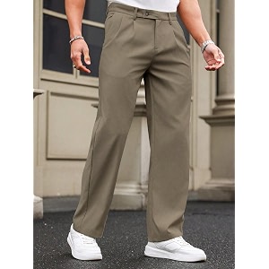 SHIENZY Mens Formal Black Trousers Tailored