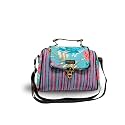 Women’s Cotton Printed Vegan Leather Satchel | Medium Top Handle Handbag with Lock Closure | Spacious Crossbody Sling Bag | Elegant Ladies Purse | Gift for Teenagers
