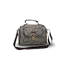 Women’s Cotton Printed Vegan Leather Satchel | Medium Top Handle Handbag with Lock Closure | Spacious Crossbody Sling Bag | Elegant Ladies Purse | Gift for Teenagers