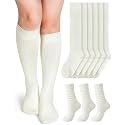 Shihanee 3 Pairs Ribbed Knee High Socks for Women Winter