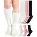 Shihanee 3 Pairs Ribbed Knee High Socks for Women Winter