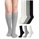 Shihanee 3 Pairs Ribbed Knee High Socks for Women Winter