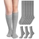Shihanee 3 Pairs Ribbed Knee High Socks for Women Winter