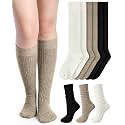 Shihanee 3 Pairs Ribbed Knee High Socks for Women Winter