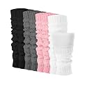 Shihanee 4 Pairs Fleece Lined Leg Warmer Thermal Skating Leg Warmer