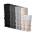 Shihanee 4 Pairs Fleece Lined Leg Warmer Thermal Skating Leg Warmer