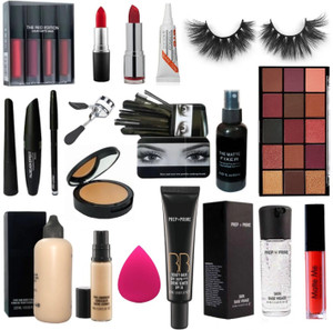 shills professtional makeup kit combo of 19 waterproof and matte finish makeup products  color may vary pack of 19